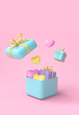 PSD 편집 편집이미지 리본 분홍색 사랑 이벤트 사람없음 선물상자 3D 하트 오픈 가득함 디지털합성 오브젝트 편집소스 편집3D 모양 감정 컬러 선물 상자 파일형식
