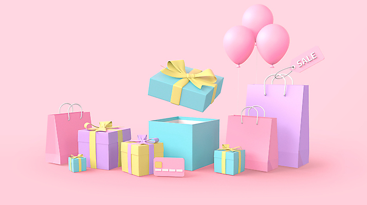 PSD 편집 편집이미지 분홍색 이벤트 사람없음 선물상자 쇼핑 쇼핑백 3D 꼬리표 세일 오픈 신용카드 디지털합성 오브젝트 풍선 편집소스 편집3D 컬러 가방 선물 금융 상자 라벨 파일형식