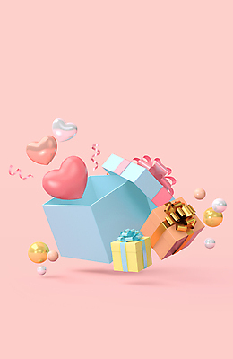 PSD 편집 편집이미지 리본 분홍색 사랑 이벤트 사람없음 선물상자 3D 하트 오픈 원형 디지털합성 오브젝트 입체도형 편집소스 편집3D 모양 도형 감정 컬러 선물 상자 입체 파일형식