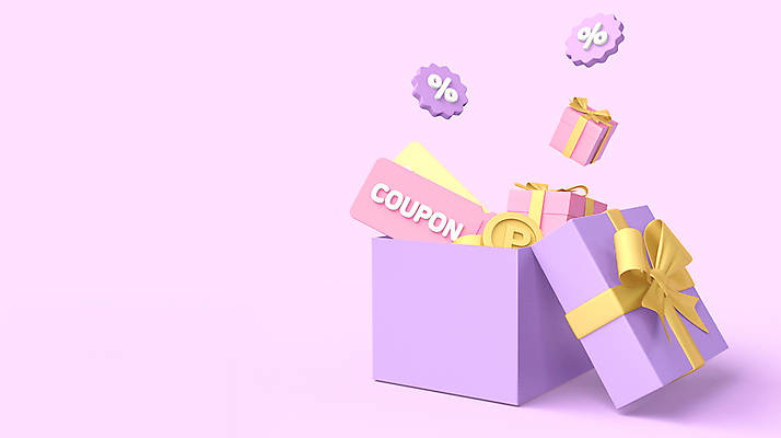 PSD 편집 편집이미지 이벤트 사람없음 선물상자 3D 세일 보라색 동전 오픈 퍼센트 가득함 디지털합성 오브젝트 쿠폰 금화 포인트 편집소스 편집3D 컬러 돈 선물 금융 상자 특수기호 황금 파일형식