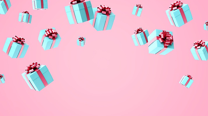 PSD 편집 편집이미지 리본 분홍색 이벤트 사람없음 공중 선물상자 3D 떨어짐 디지털합성 오브젝트 편집소스 편집3D 컬러 컨셉 선물 상자 파일형식
