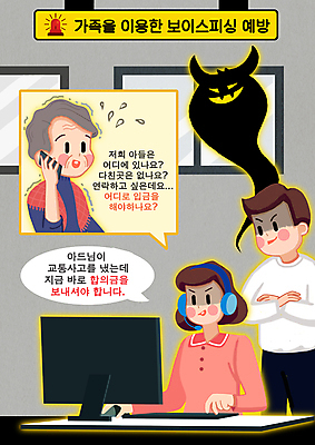 PSD 여자 노년 남자 할머니 말풍선 일러스트 창문 들기 상반신 성인 세명 스마트폰 컴퓨터 팔짱 모니터 헤드셋 회색 속임수 범죄 악마 범죄인 사회이슈 통화 범죄예방 떨림 보이스피싱 국내일러스트 컬러 음향기기 컨셉 모션 사람 전자제품 핸드폰 스마트기기 헤드폰 예방 피싱 파일형식