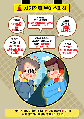 PSD 구름 여자 노년 남자 할머니 말풍선 일러스트 들기 상반신 성인 두명 건물 속임수 범죄 범죄인 사회이슈 전화기 통화 범죄예방 베이지색 보이스피싱 사이렌 안경낌 국내일러스트 자연요소 건축물 안경 컬러 컨셉 모션 사람 예방 피싱 파일형식