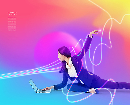전신 PSD 편집이미지 여자 곡선 한명 미소 앉기 정장 20대 성인 노트북 빛 컬러풀 손들기 한국인 춤 업무 비즈니스우먼 원형 발레 성인여자한명만 이미지편집 도형 1 옷 선 컬러 비즈니스 모션 문화예술 표정 사람 동양인 청년 전자제품 작업 직장인 여자한명만 성인여자만 파일형식