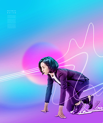 전신 PSD 편집이미지 여자 하늘색 곡선 한명 정장 20대 성인 보라색 한국인 비즈니스우먼 원형 준비 준비자세 스타팅블록 성인여자한명만 이미지편집 도형 1 옷 선 스포츠용품 컬러 포즈 비즈니스 사람 동양인 청년 파란색 직장인 여자한명만 성인여자만 파일형식