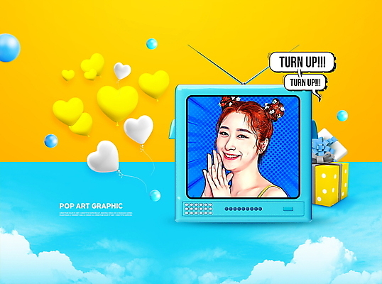 PSD 구름 편집이미지 여자 하늘색 말풍선 안테나 한명 미소 손짓 상반신 20대 성인 그래픽 선물상자 쇼핑 노란색 텔레비전 한국인 복고 팝아트 하트풍선 의료성형뷰티 성인여자한명만 이미지편집 자연요소 1 컬러 통신 모션 표정 선물 사람 동양인 청년 파란색 전자제품 상자 하트 그림 풍선 여자한명만 성인여자만 파일형식
