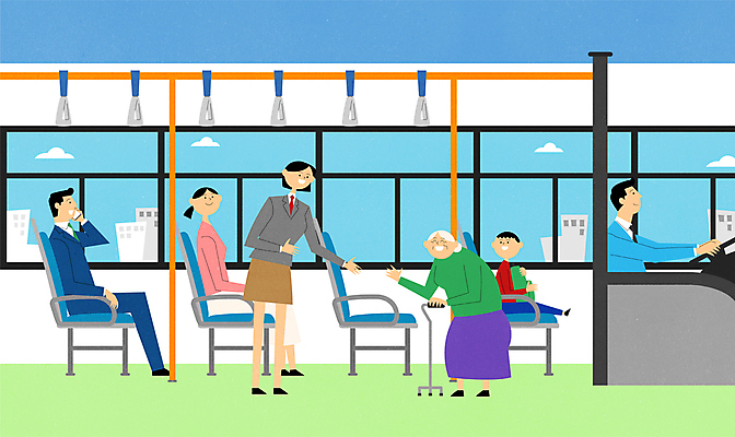 전신 구름 학생 여자 노년 남자 교복 할머니 어린이 일러스트 청소년 버스 서기 들기 앉기 소년 여러명 상반신 성인 스마트폰 가리킴 양보 통화 노약자 노약자석 배려 버스기사 자리양보 국내일러스트 AI파일 자연요소 옷 육상교통 다수 모션 대중교통 사람 손짓 핸드폰 스마트기기 운전사 파일형식 벡터