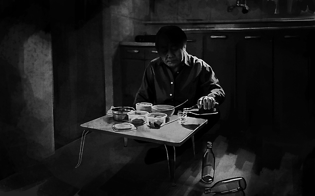 전신 PSD 할아버지 노년 남자 일러스트 한명 들기 앉기 검은색 고독 음주 소주병 고령화 독거노인 소주잔 탁상 노인남자한명만 고독사 국내일러스트 1 감정 컬러 가구 술잔 모션 술병 사람 성인 죽음 사회이슈 소주 남자한명만 노인남자만 파일형식