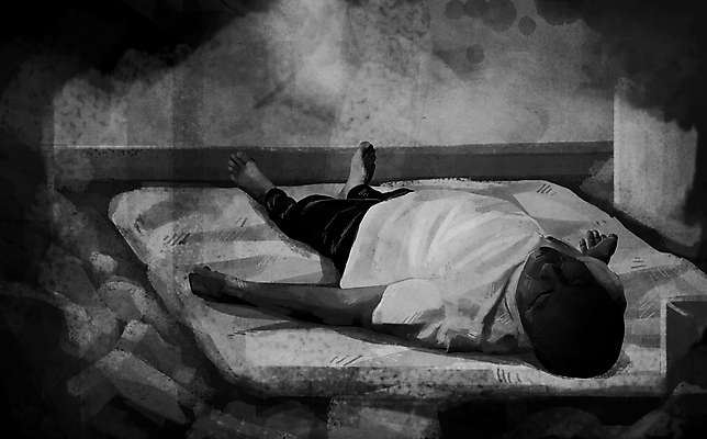 전신 PSD 할아버지 노년 남자 일러스트 한명 눕기 검은색 이불 죽음 시체 고령화 독거노인 노인남자한명만 고독사 국내일러스트 1 컬러 침구 모션 사람 성인 사회이슈 남자한명만 노인남자만 파일형식