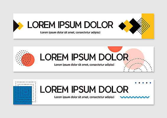 도형 템플릿 배너템플릿 가로배너 사각프레임 사람없음 빨간색 파란색 노란색 사각형 현수막 점 원형 레이아웃 배너세트 AI파일 배너 컬러 프레임 가로 세트 파일형식 벡터
