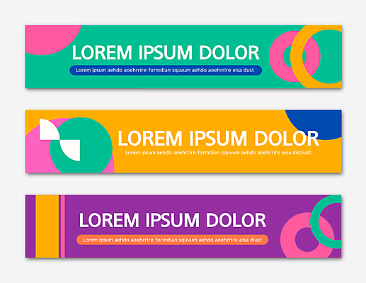 템플릿 배너템플릿 가로배너 사각프레임 사람없음 초록색 노란색 보라색 현수막 원형 기하학 배너세트 AI파일 도형 배너 컬러 무늬 프레임 가로 세트 사각형 파일형식 벡터