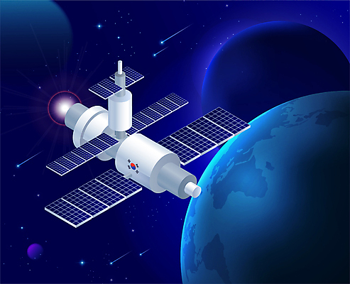 별 지구 일러스트 사람없음 파란색 우주 행성 인공위성 태극기 유성 태극 우주산업 우주개발 우주탐사 국내일러스트 AI파일 자연요소 문양 산업 컬러 통신 국기 파일형식 벡터