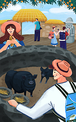 전신 PSD 모자 여자 남자 두마리 일러스트 배낭 초가집 들기 여러명 상반신 성인 스마트폰 제주도 카메라 사진촬영 신혼여행 돌하르방 전통집 제주흑돼지 성인만 국내일러스트 잡화 다수 결혼 2 가방 모션 한옥 주택 한국 사람 전자제품 핸드폰 스마트기기 촬영 특산물 흑돼지 파일형식