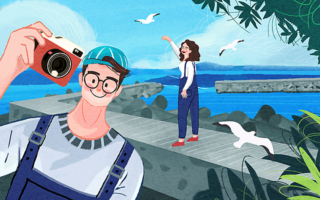 전신 PSD 여자 남자 포즈 일러스트 신혼부부 갈매기 등대 세마리 서기 들기 여러명 상반신 성인 제주도 손들기 카메라 항구 사진촬영 신혼여행 테트라포드 성인만 국내일러스트 부부 다수 결혼 교통시설 모션 조류 한국 3 사람 전자제품 촬영 방파제 신혼 파일형식