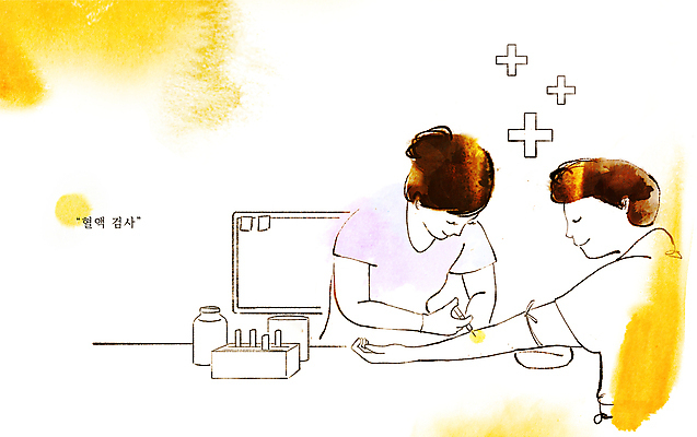 PSD 여자 남자 라인일러스트 일러스트 의학 병원 주사기 들기 상반신 성인 두명 환자 간호사 건강검진 십자가모양 혈액검사 혈액채취 성인만 국내일러스트 모양 십자가 의료기기 모션 사람 의료진 검사_조사 파일형식