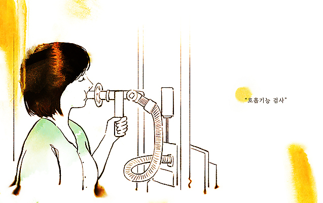 PSD 여자 라인일러스트 일러스트 의학 의료기기 병원 한명 앉기 상반신 성인 환자 잡기 호흡기관 호흡 호스 건강검진 호흡기내과 성인여자한명만 바람불기 국내일러스트 1 모션 사람 장기_의학 불기 검사_조사 여자한명만 성인여자만 파일형식