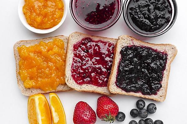 포토 JPG 해외이미지 오렌지 딸기 사람없음 식빵 흰배경 블루베리 딸기잼 과일잼 오렌지마멀레이드 플랫레이 해외포토 빵 백그라운드 과일 흰색 플랫 잼 마멀레이드 파일형식 이미지허브