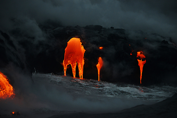 포토 JPG 해외이미지 바다 사람없음 야외 흐름 뜨거움 연기 위험 재해 화산 용암 화산섬 해외포토 섬 컨셉 산 파일형식 이미지허브
