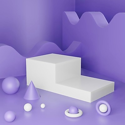 포토 JPG 해외이미지 디자인 백그라운드 사람없음 3D 보라색 공백 무대 단상 엘리먼트 입체도형 포디움 목업 해외포토 도형 컬러 입체 디지털합성 파일형식 이미지허브