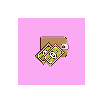 JPG 해외이미지 분홍색 지폐 일러스트 사람없음 금융 달러 지갑 해외일러스트 컬러 돈 경제 파일형식 이미지허브