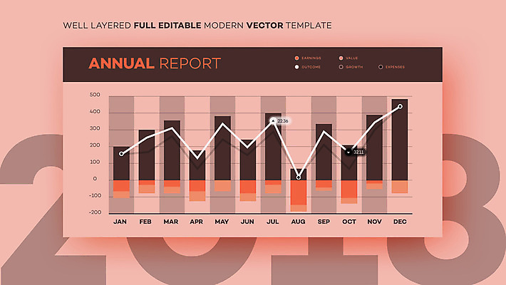 JPG 해외이미지 템플릿 분홍색 일러스트 비즈니스 통계 그래프 사람없음 자료 인포그래픽 보고서 꺾은선 해외일러스트 선 컬러 파일형식 이미지허브