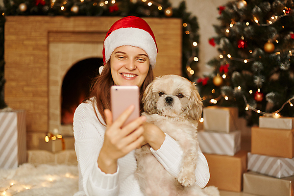 포토 JPG 해외이미지 동물 라이프스타일 옷 계절 행복 크리스마스 겨울 놀이 모바일 휴가 선물 한명 미소 사람 스마트폰 핸드폰 반려동물 상자 유행 카메라 사진촬영 축제 우정 카펫 기쁨 개 스마트 벽난로 주인 셀프 해외포토 1 기념일 감정 컨셉 포유류 표정 생활 친구 전자제품 스마트기기 촬영 파일형식 이미지허브