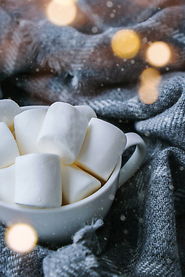 포토 JPG 해외이미지 사람없음 컵 분위기 니트 보케 빛망울 마시멜로우 해외포토 식기 컨셉 상의 디저트 빛 파일형식 이미지허브