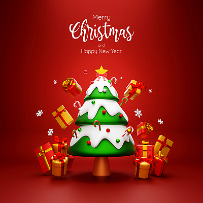 포토 JPG 해외이미지 디자인 백그라운드 크리스마스 크리스마스선물 사람없음 빨간색 선물상자 크리스마스트리 3D 축제 해피뉴이어 해외포토 기념일 컬러 선물 상자 새해인사 디지털합성 파일형식 이미지허브