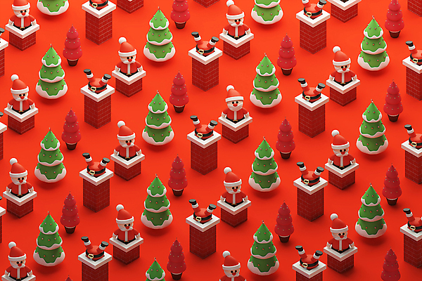 PSD 나무 편집 편집이미지 크리스마스 패턴 굴뚝 사람없음 빨간색 크리스마스트리 산타클로스 3D 디지털합성 들어가기 편집소스 편집3D 식물 기념일 컬러 무늬 파일형식