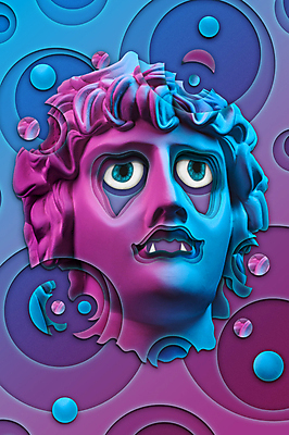 포토 JPG 해외이미지 예술 분홍색 컨셉 추상 미술 사람없음 파란색 조각상 원형 팝아트 펑키 콜라주 석고상 해외포토 도형 컬러 무늬 문화예술 조형물 그림 파일형식 이미지허브