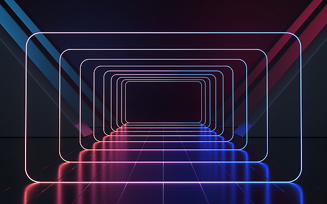 포토 JPG 해외이미지 백그라운드 추상 사람없음 그래픽 반사 3D 공간 통로 네온 직사각형 해외포토 도형 무늬 디지털합성 파일형식 이미지허브