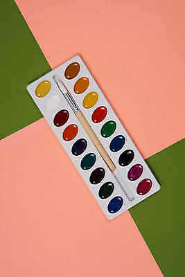 포토 JPG 해외이미지 미술 취미 사람없음 물감 붓 팔레트 초록배경 분홍색배경 해외포토 분홍색 백그라운드 문화예술 초록색 미술도구 파일형식 이미지허브