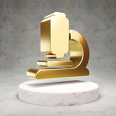 JPG 해외이미지 일러스트 현미경 사람없음 3D 디지털 금색 황금 심볼 광택 해외일러스트 컬러 실험기구 디지털합성 파일형식 이미지허브