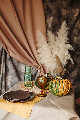 포토 JPG 해외이미지 접시 디자인 탁자 호박 잔 실내 사람없음 장식 복고 해외포토 식기 가구 채소 내부 파일형식 이미지허브