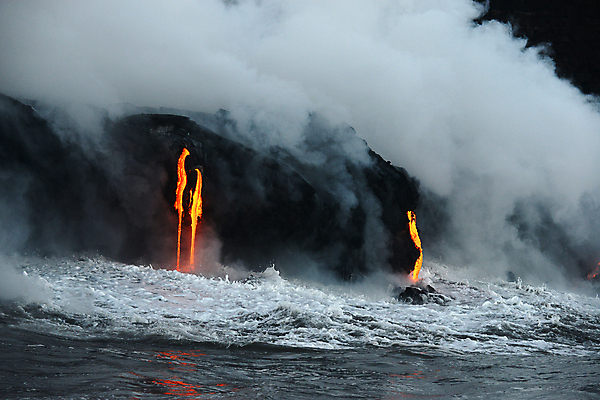 포토 JPG 해외이미지 바다 사람없음 야외 흐름 뜨거움 연기 위험 재해 화산 용암 화산섬 해외포토 섬 컨셉 산 파일형식 이미지허브