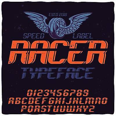 EPS 해외이미지 알파벳 날개 일러스트 대문자 사람없음 세트 숫자 검은색 주황색 심볼 타이어 레이서 조합형타이포 해외일러스트 문자 영어 컬러 타이포그라피 파일형식 벡터 이미지허브