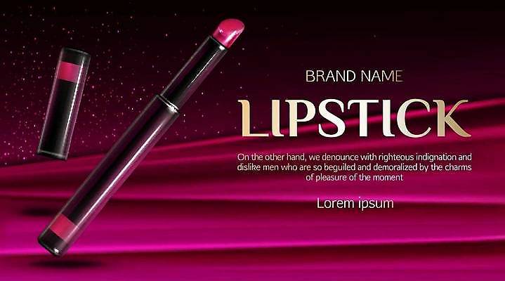 EPS 해외이미지 분홍색 일러스트 사람없음 뷰티 화장품 립스틱 실크 해외일러스트 컬러 직물 파일형식 벡터 이미지허브