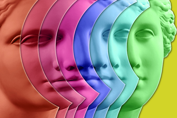 포토 JPG 해외이미지 예술 컨셉 추상 미술 사람없음 조각상 팝아트 콜라주 석고상 무지개색 해외포토 무늬 문화예술 컬러풀 조형물 그림 파일형식 이미지허브