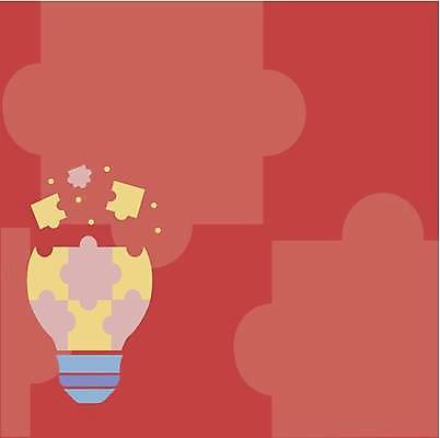 EPS 해외이미지 백그라운드 컨셉 일러스트 전구 프레임 사람없음 빨간색 노란색 퍼즐 퍼즐조각 카피스페이스 해외일러스트 컬러 조각 공백 파일형식 벡터 이미지허브