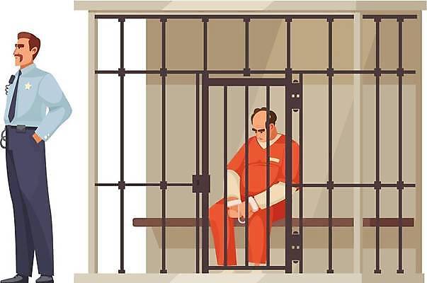 EPS 해외이미지 클립아트 디자인 컨셉 일러스트 사람 장식 모임 수비 심볼 오브젝트 법 새장 시스템 재판 법관 공정 법원 일반 변호사 순서 고발 방법 재판소 죄수 해외일러스트 직업 모션 법률가 케이지 파일형식 벡터 이미지허브