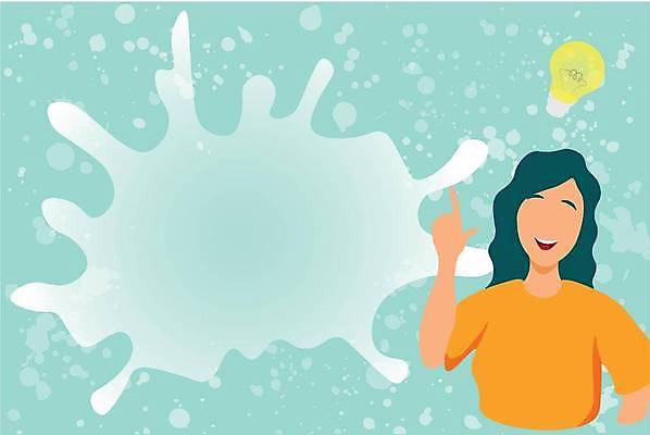 EPS 해외이미지 여자 행복 백그라운드 일러스트 전구 프레임 한명 웃음 손짓 성인 손들기 가리킴 얼굴없음 성인여자한명만 카피스페이스 해외일러스트 1 감정 모션 표정 사람 공백 여자한명만 성인여자만 파일형식 벡터 이미지허브