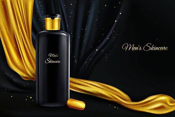 EPS 해외이미지 일러스트 사람없음 뷰티 검은색 화장품 금색 로션 스킨케어 바디로션 바디케어 스킨로션 해외일러스트 컬러 파일형식 벡터 이미지허브