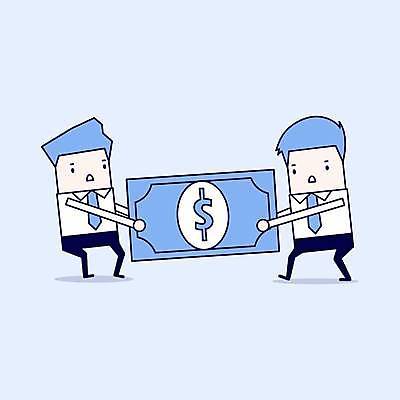 EPS 해외이미지 전신 남자 하늘색 지폐 일러스트 들기 성인 두명 경쟁 비즈니스맨 비즈니스캐릭터 싸움 성인남자만 해외일러스트 일러캐릭터 캐릭터 컨셉 돈 비즈니스 모션 사람 파란색 직장인 남자만 성인만 파일형식 벡터 이미지허브