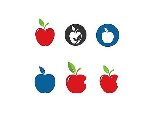 EPS 해외이미지 디자인 농업 과일 일러스트 사람없음 빨간색 파란색 사과 심볼 유기농 해외일러스트 웰빙 산업 컬러 파일형식 벡터 이미지허브