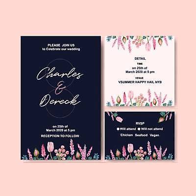 EPS 해외이미지 꽃 분홍색 결혼 일러스트 사람없음 검은색 청첩장 초대 감성 해외일러스트 식물 컬러 컨셉 카드_감사 이벤트 파일형식 벡터 이미지허브