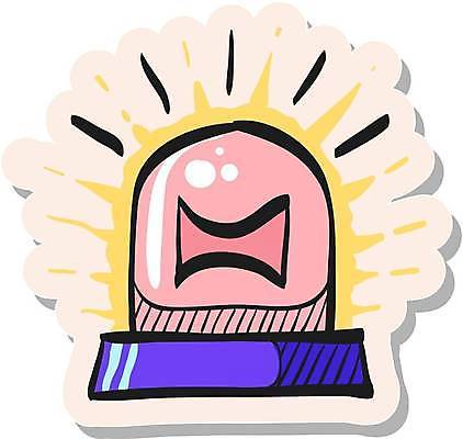 EPS 해외이미지 분홍색 스티커 일러스트 사람없음 보라색 심볼 사이렌 해외일러스트 컬러 파일형식 벡터 이미지허브