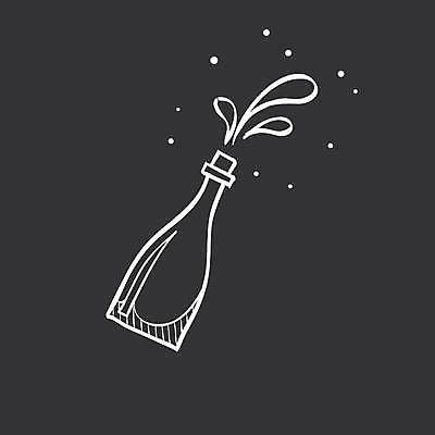 EPS 해외이미지 일러스트 사람없음 검은색 흰색 샴페인 해외일러스트 컬러 주류 파일형식 벡터 이미지허브