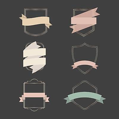 EPS 해외이미지 리본 일러스트 사람없음 세트 사각형 심볼 육각형 방패모양 해외일러스트 모양 도형 방패 파일형식 벡터 이미지허브