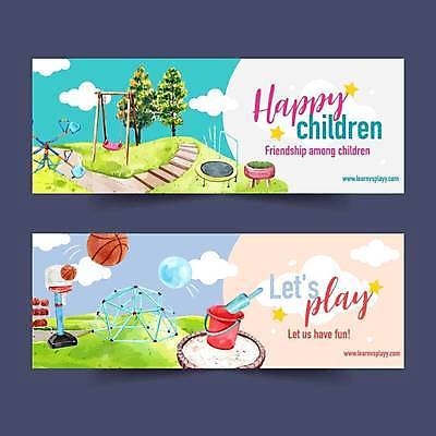 EPS 해외이미지 나무 배너 가로배너 일러스트 하늘 농구공 사람없음 놀이터 양동이 그네 농구대 시소 모래삽 트럼플린 배너세트 해외일러스트 식물 공 놀이 농구 가로 세트 놀이용품 놀이기구 삽 골대 파일형식 벡터 이미지허브