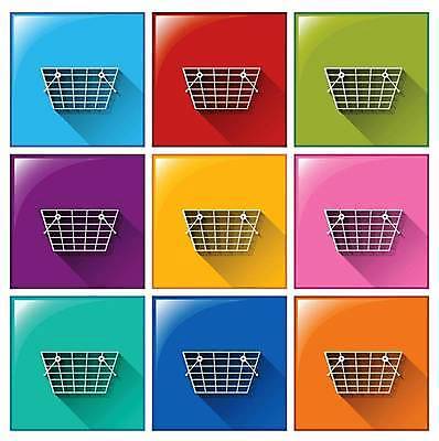 EPS 해외이미지 일러스트 버튼 사람없음 쇼핑 컬러풀 장바구니 해외일러스트 컬러 바구니 파일형식 벡터 이미지허브